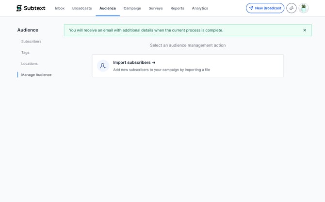 Action Selection Page
